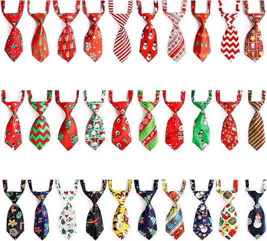 Segarty Dog Neck Ties, Dog Ties with Adjustable Collar, Pet Bowties for Small Cats, Puppy Bowties Pets Neckties Grooming Bows Bulk for New Year Photography Holiday Wedding Festival Party