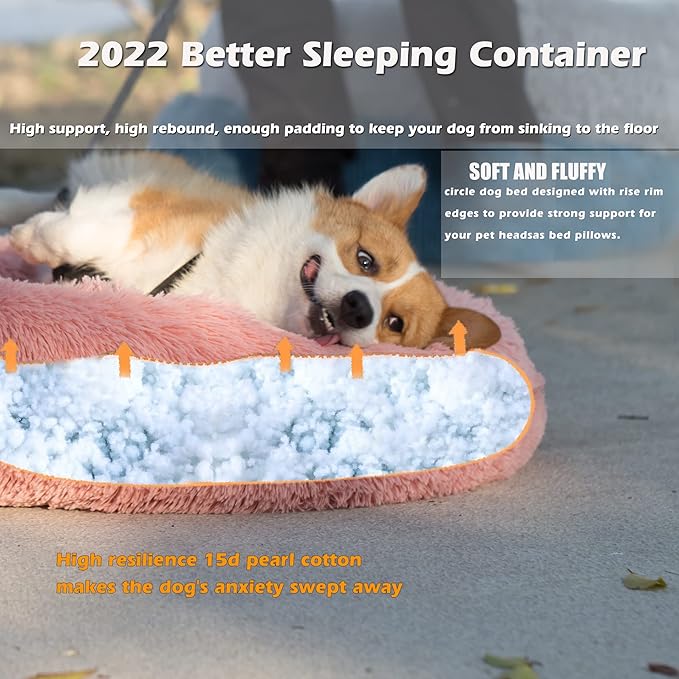 Pink Dog Beds for Medium Dogs Washable Girl Pet beds Fits up to 45 lbs Pets,30 Inches