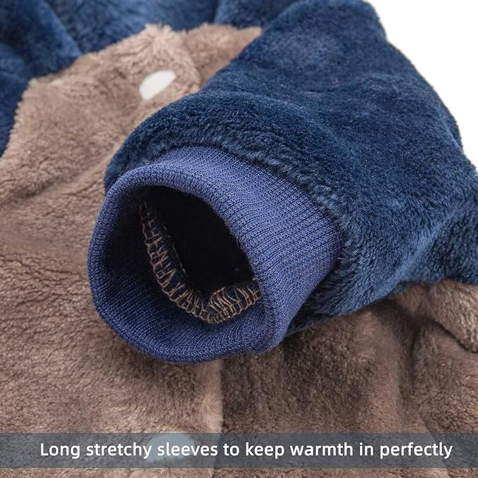 FabriCastle Dog Hoodie Sweater for Small Dogs Boy and Girl, Dog Clothes S XS XXS Puppy Sweatshirt, Pet Outfit, Cat Clothing Super Soft Warm Snap On Closure (Khaki-Navy, Small)