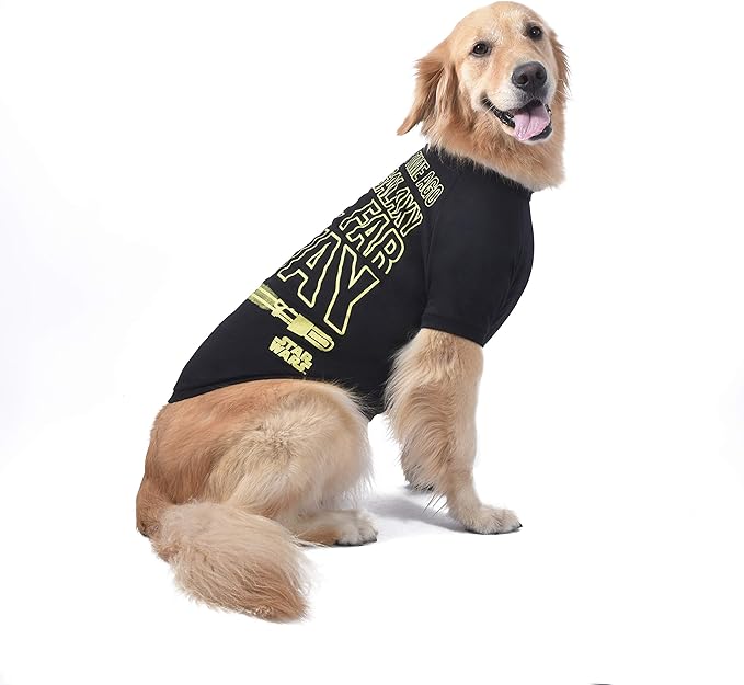 Star Wars for Pets Galaxy Far, Far Away Dog Tee - Black Star Wars Dog T-Shirt - Soft Dog Shirt, Large - Cute and Adorable Dog Clothing and Apparel, Cute Dog Clothes