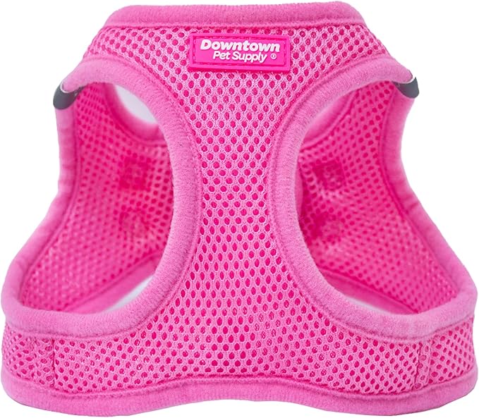 Downtown Pet Supply Step in Dog Harness for Small Dogs No Pull, Small, Pink - Adjustable Harness with Padded Mesh Fabric and Reflective Trim - Buckle Strap Harness for Dogs