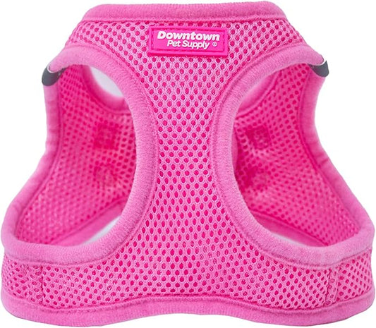 Downtown Pet Supply Step in Dog Harness for Small Dogs No Pull, Small, Pink - Adjustable Harness with Padded Mesh Fabric and Reflective Trim - Buckle Strap Harness for Dogs