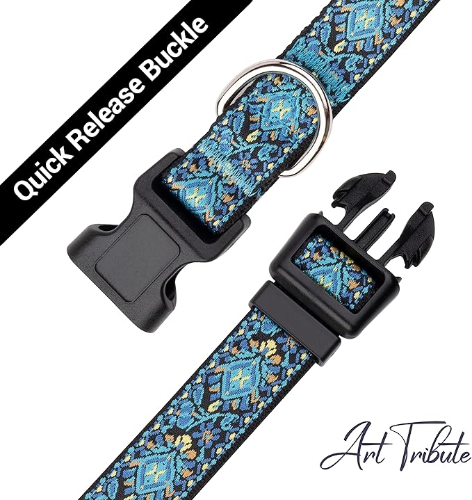 Dog Collars for Small Medium & Large Dogs Puppy Quick Release Buckle, Long Lasting, Adjustable, Heavy Duty Collars