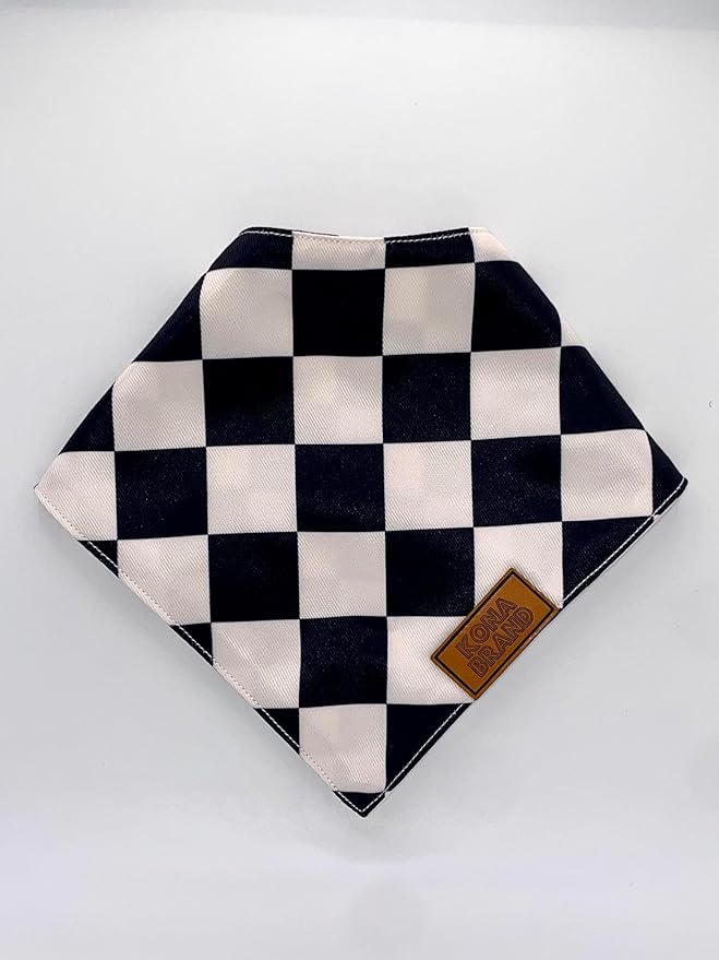 KonaBrandCo- Premium Handmade Dog Bandana | Dual Layered Silky Durable Polyester Fabric | Adjustable Fit Custom Shape- Won't Roll (Medium, OLLIE)