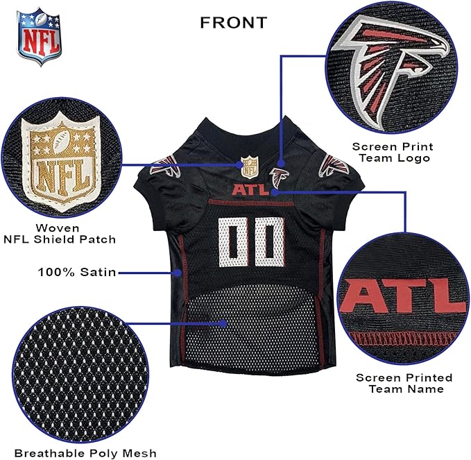 Pets First NFL Atlanta Falcons Dog Jersey, Size X-Large. Licensed Football Jersey Costume for Dogs