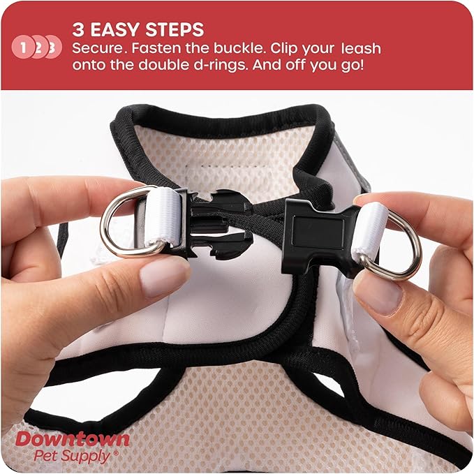 Downtown Pet Supply Step in Dog Harness No Pull, X-Large, Doodle - Adjustable Harness with Padded Mesh Fabric and Reflective Trim - Buckle Strap Harness for Dogs