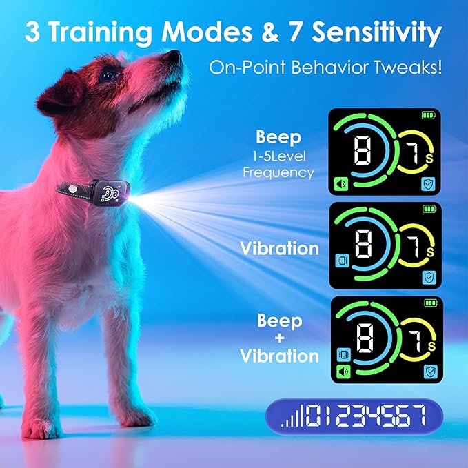 Dog Bark Collar for 2 Pack,Bark Collar for Small Dogs,Humane Barking Collar,AUTO Barking Collar,Adjustable Beep Vibration Modes and 7 Sensitivity(2Pack)