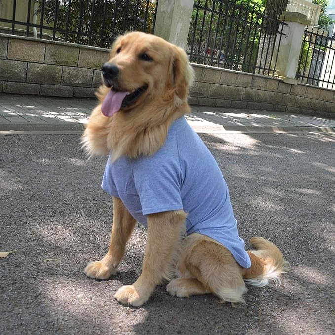 Lovelonglong 2019 Pet Clothing Dog Costumes Basic Blank T-Shirt Tee Shirts for Medium Large Dogs Gray XXXL