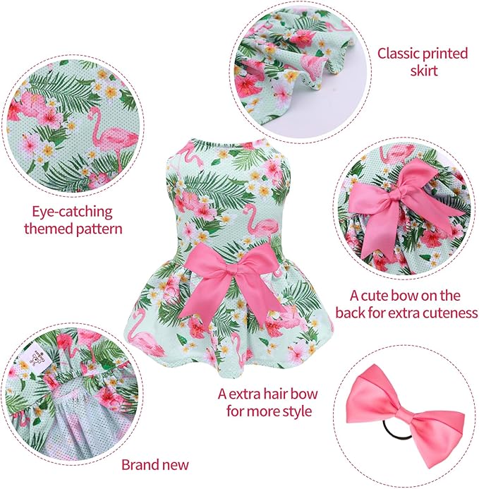 CuteBone Dog Mesh Dress Puppy Sundress Pet Outfit Summer Fashion for Small Dogs Girl Cat Clothes BF34S