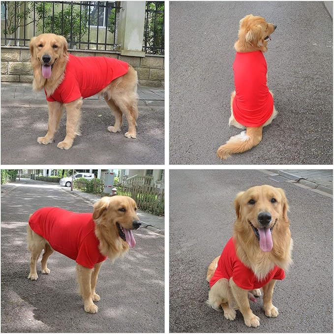 Lovelonglong Pet Clothing Dog Costumes Basic Blank T-Shirt Tee Shirts for Small Dogs Red S