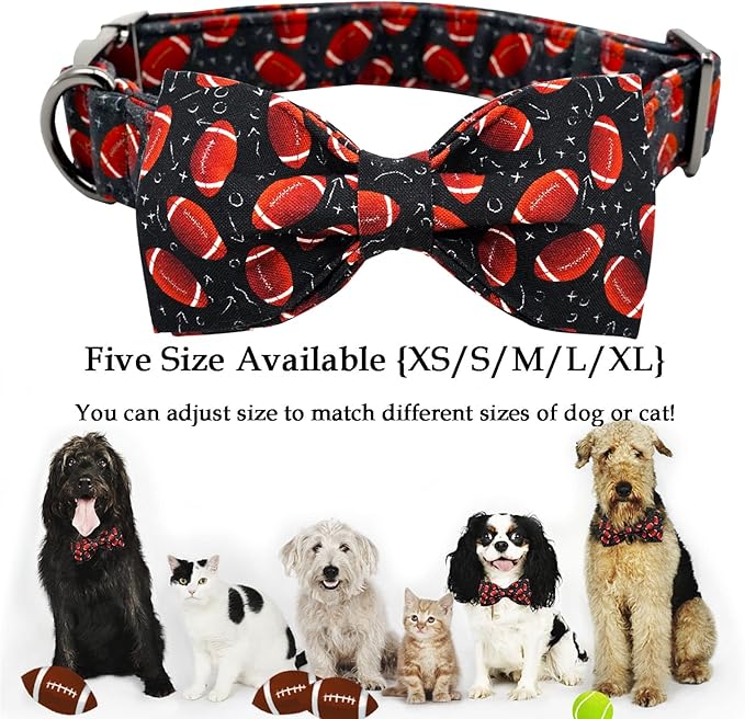 Lionheart Glory Dog Collar Bowtie - Adjustable Cotton Bow for Medium Dogs