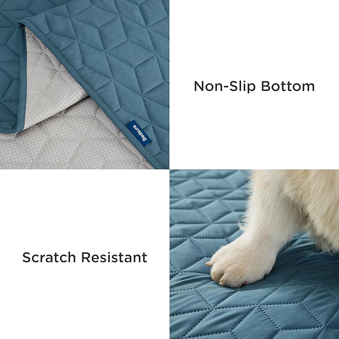 Bedsure 100% Waterproof Couch Cover for Dogs Washable - Non Slip Waterproof Dog Blanket for Couch Sofa, Lightweight Furniture Protector Durable for Pet Cat Puppy with Non-Slip Bottom, Blue, 30x70IN
