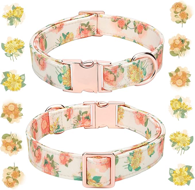 Adjustable Bow Tie Dog Collar Printed Cute Patterns Spring Summer Soft Pet Collars for Small Medium Large Dogs