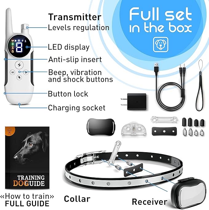 Extra Small Size Dog Training Collar with Remote for Small Dogs 5-15lbs and Puppies with Shock - Waterproof and 1000 Ft Range