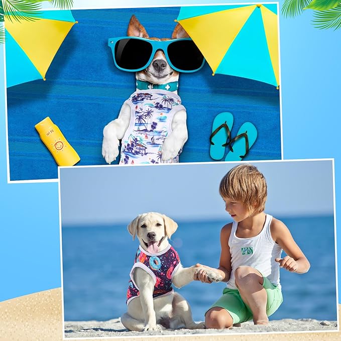 32 Pack Summer Hawaiian Dog Shirts Small for Dogs T-Shirts Pet Shirt Doggie Vest Puppy Clothes Flamingo Top Sleeveless Apparel for Cats(Xs)