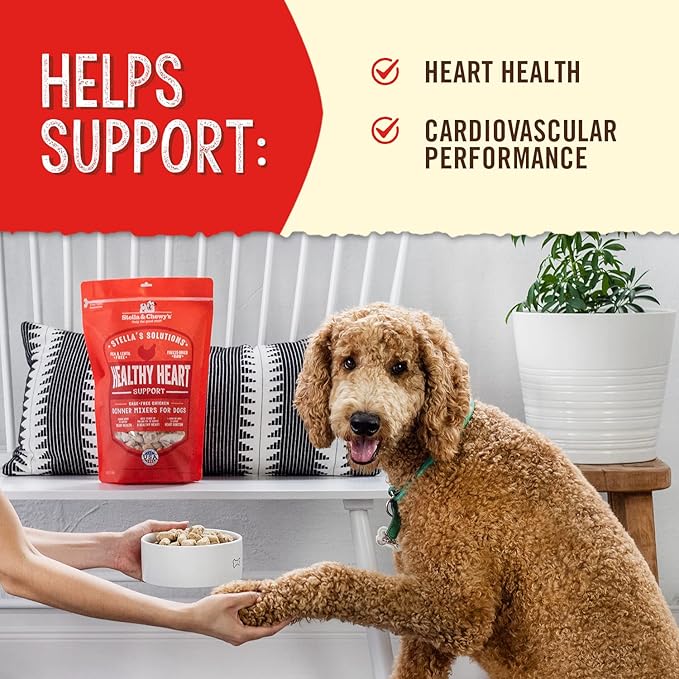 Stella & Chewy's Freeze-Dried Raw Dog Food for Heart Health - Cage-Free Chicken - Natural Solution for Cardiovascular Support & Energy - Premium Raw Nutrition - 13oz