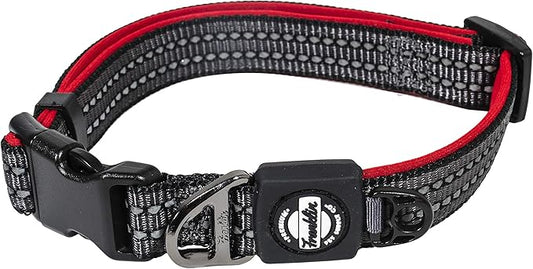 Franklin Pet Supply Co. - Nylon Dog Collar - Reflective Comfort - Fit - Neoprene - Adjustable- Small- Medium - Large - Puppy - Dog - Cat- Easy Clip