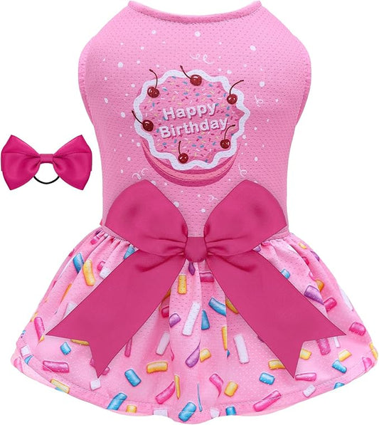 CuteBone Dog Mesh Dress Puppy Sundress Pet Outfit Summer Fashion for Small Dogs Girl Cat Clothes BF37XS-D