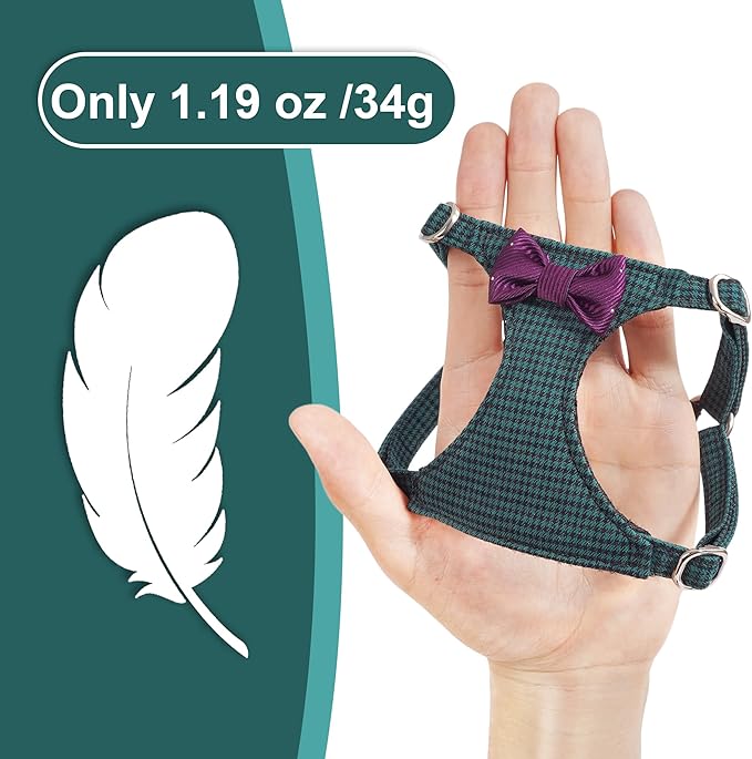 Puppytie No Pull xs Dog Harness with Multifunction Dog Leash,Soft Adjustable No Choke Escape Proof Pet Harness Vest,Glossy Dark Green,XXS