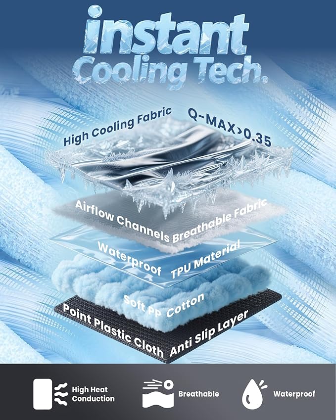 Medium Cooling Dog Bed, 35 x 31 inch Waterproof Couch Cover for Dogs Washable, Non-Slip Bottom Self Cooling Mat for Dogs, Durable & Non-Gel, Dog Couch Bed for Sofa Floor Car, Metallic Grey