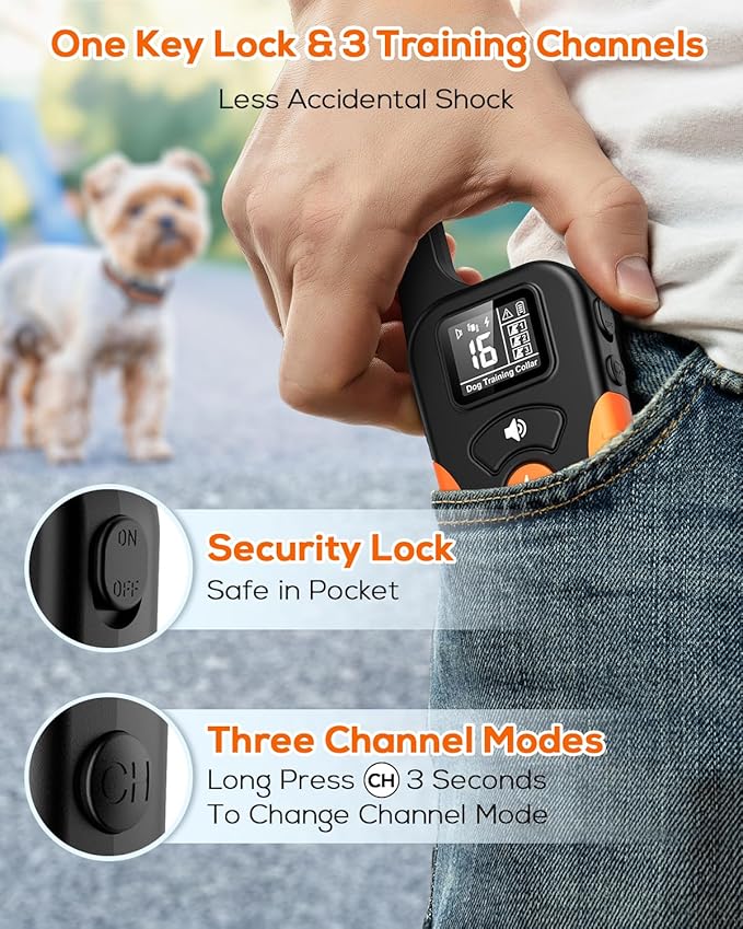 Dog Shock Collar for 2 Dogs (5-120lbs) 3300FT Dog Training Collar with Remote, Rechargeable E-Collar Waterproof Collars with 3 Training Modes for Large Medium Small Dog