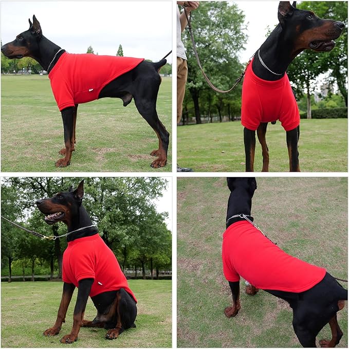 Lovelonglong Sweatshirt Cold Weather Pullover Autumn and Winter T-Shirts for Small Medium Large Size Dogs Red XL