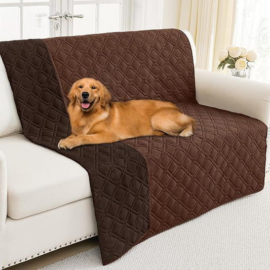 Smiry Waterproof Dog Blanket, 68x82 Inch Soft Pet Bed Cover Reversible, Washable Sofa Couch Furniture Protector for Small Medium Large Dog Puppy Cat, Brown/Chocolate