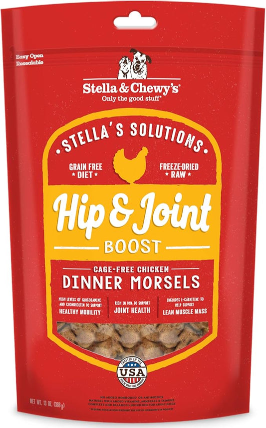 Stella & Chewy's Freeze-Dried Raw Dog Food for Hip & Joint - Cage-Free Chicken - Natural Solution for Joint Pain, Mobility & Inflammation - Premium Raw Nutrition - 13 oz