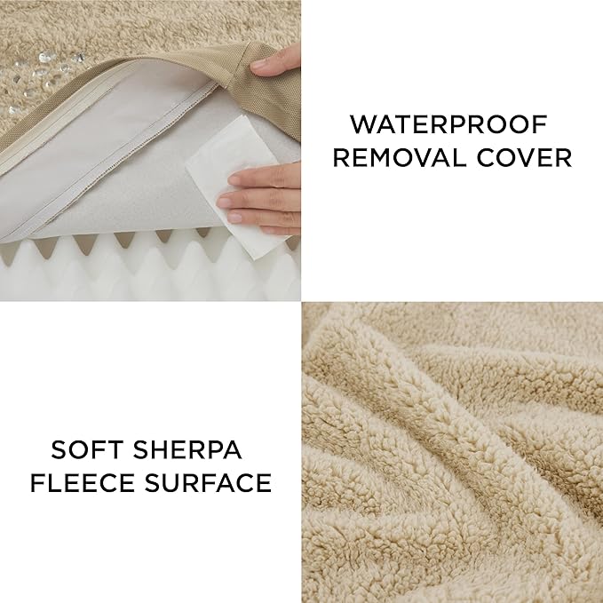 Bedsure Dog Beds Large Sized Dog - Extra-Large Orthopedic Waterproof Puppy Bed with Removable Washable Cover, Egg Crate Foam Pet Mat, Suitable for Pet Up to 100 lbs
