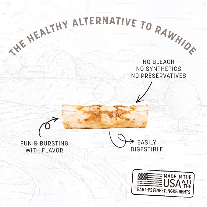 Earth Animal No Hide Small Long Lasting Dog Chew Rolls, Peanut Butter, 2 Count Pack of 1