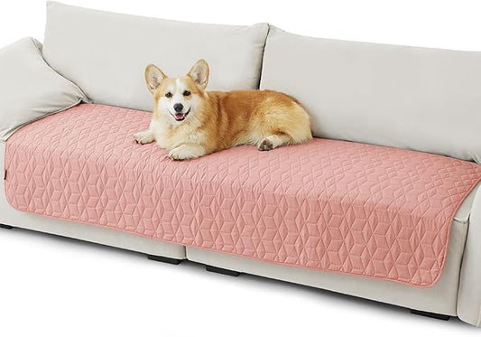 Bedsure 100% Waterproof Couch Cover for Dogs Washable - Non Slip Waterproof Dog Blanket for Couch Sofa, Lightweight Furniture Protector Durable for Pet Cat Puppy with Non-Slip Bottom, Pink, 30x70IN