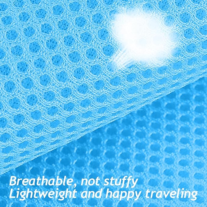 shudyear Dog Walking Chest Harness and Leash, Anti-Escape Adjustable Soft Mesh Dog Leash and Harness Set for Small Dog and Puppies, Vest for Medium Sized Dogs (Sky Blue, XL)