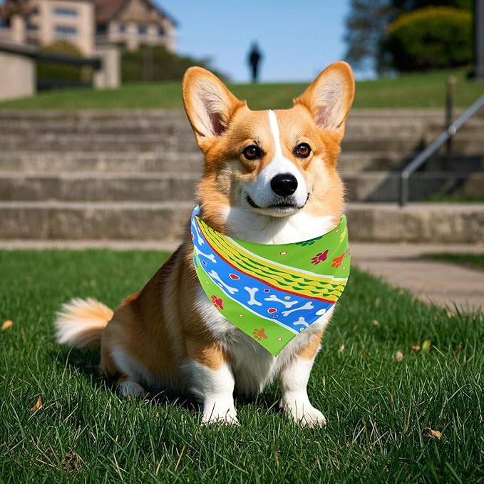 100PCS Dog Bandanas Bulk for Small Medium Dog Girl Boy with Paw Print Kerchief Triangle Bibs Head Scarves Scarfs Grooming Costume