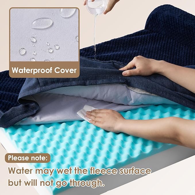 EHEYCIGA Memory Foam Dog Bed XLarge Sized Dogs, Extra Large Dog Bed Orthopedic with Washable Removable Cover, Waterproof XL Pet Bed Couch for Crate, 41x27x6 Inches, Navy Blue
