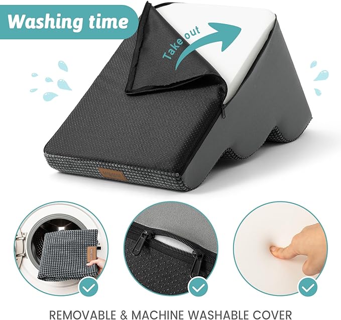 Dog Stairs for Small Dogs 15.7" H, Curved Dog Step for Puppy, Older Cat, Medium Pet Ramp for Sofa, Couch or Bed, Ladder with High Density Foam, 15.7x22.4x15.7 inch, 3 Step, Dark Grey