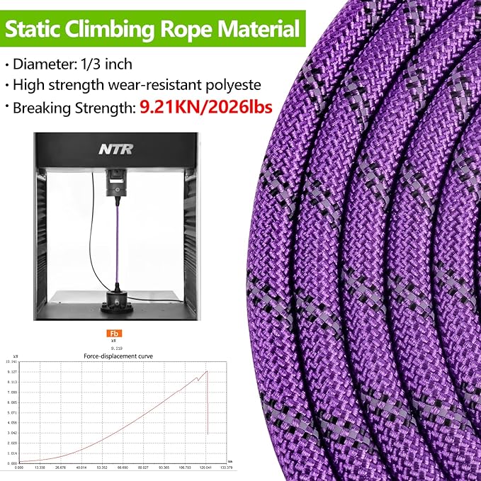 NTR Long Leash, 150FT Extra Long Leash for Large Breed Dog with Swivel Lockable Hook, Purple Heavy Duty Dog Lead for Walking, Hunting, Camping, Backyard