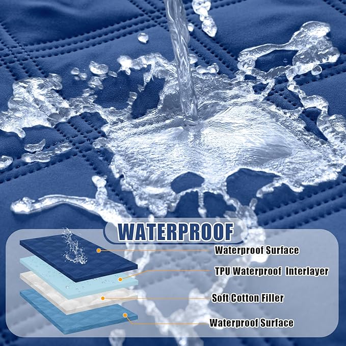 Smiry Waterproof Dog Bed Cover Blanket 40x50, Soft Reversible Pet Blanket, Washable Leakproof Cats Dogs Couch Cover for Sofa, Couch, Furniture, Navy/Blue
