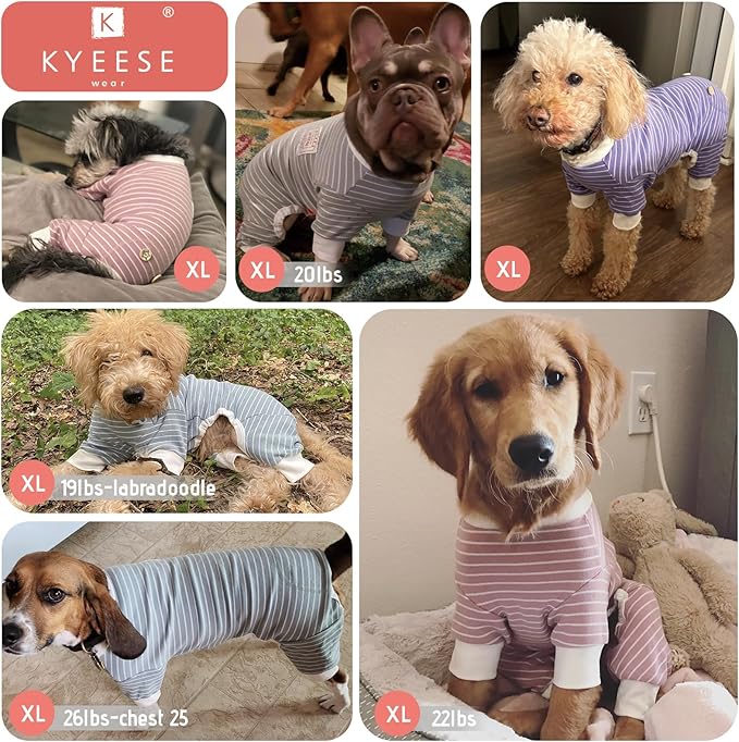 KYEESE Dog Pajamas Medium Dog Pjs Onesie 4 Legs Jumpsuits Dog Apparel