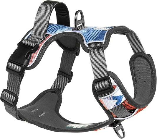 Embark Adventure Dog Harness, Reflective Trim XL Dog Harness for Extra Large Dogs No Pull - Military Grade Nylon, 2 Leash Clips & Gel Lined Handle.
