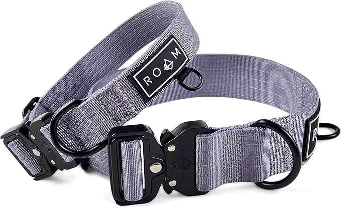 Made to ROAM Premium Dog Collar - Adjustable Heavy Duty Nylon Collar with Quick-Release Metal Buckle (Montana Moonrise, Classic Size 4.5, Old Roam Logo)