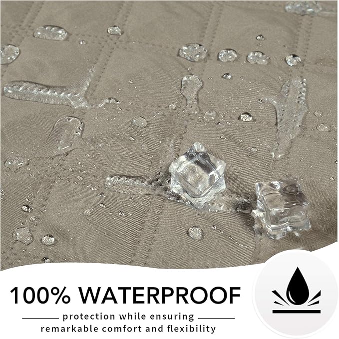 Easy-Going 100% Waterproof Dog Bed Cover, Non-Slip Pet Blanket for Furniture, Washable Couch Cover, Repleasement Sofa Cover (120X82 in,Beige)