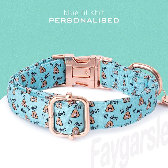 Faygarsle Blue Dog Collar for Small Medium Large Dogs Cute Puppy Collars for Female Dogs Funny Dog Collars for Summer Spring Wedding Necklace Girl Dog Collar XS