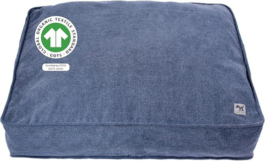 Molly Mutt Dragonstone Dog Bed Duvet Cover, GOTS-Certified 100% Cotton Canvas Cover for Dog, Puppy, or Cat Bed, Durable, Washable, and Free of Harmful Chemicals, Huge, 36"x45"x5", Blue