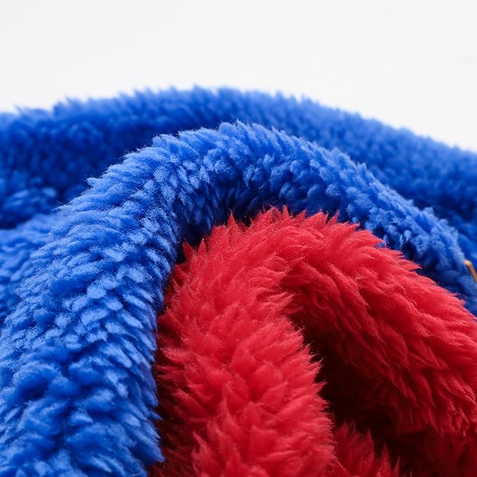 Fitwarm 2 Pack Fuzzy Fleece Dog Sweater, Thermal Dog Clothes for Small Dogs Boy Girl, Pet Cat Winter Outfit, Red, Royal Blue, Large