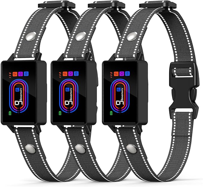 3 Pack Dog Bark Collar, 2025 Bark Collar for Large Medium Small Dogs 5-130 lbs - Smart Rechargeable Anti-Barking Training Collar with 10 Adjustable Sensitivity-Bark Collar with Shock Beep Vibratio