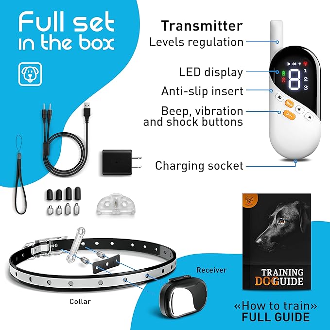 Extra Small Size Dog Training Collar with Remote for Small Dogs 5-15lbs and Puppies with Shock - Waterproof and 1000 Ft Range