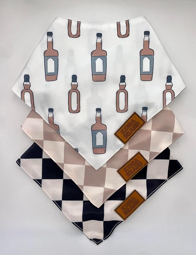 KonaBrandCo- Premium Handmade Dog Bandana | Dual Layered Silky Durable Polyester Fabric | Adjustable Fit Custom Shape- Won't Roll (Large, KNOX)