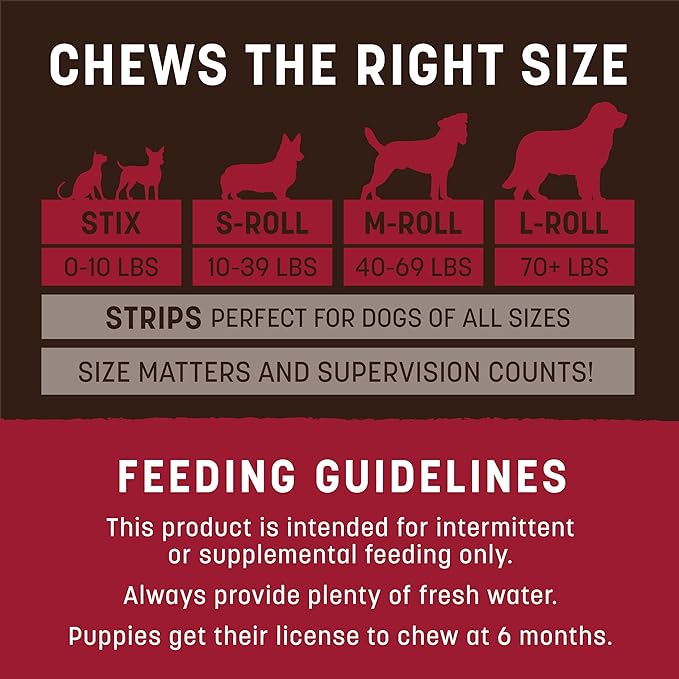 Earth Animal No Hide Stix Beef Flavored Natural Rawhide Free Dog Chews Long Lasting Chew Sticks | Treats for Small Dogs and Cats | Great for Aggressive Chewers (3 Pack)