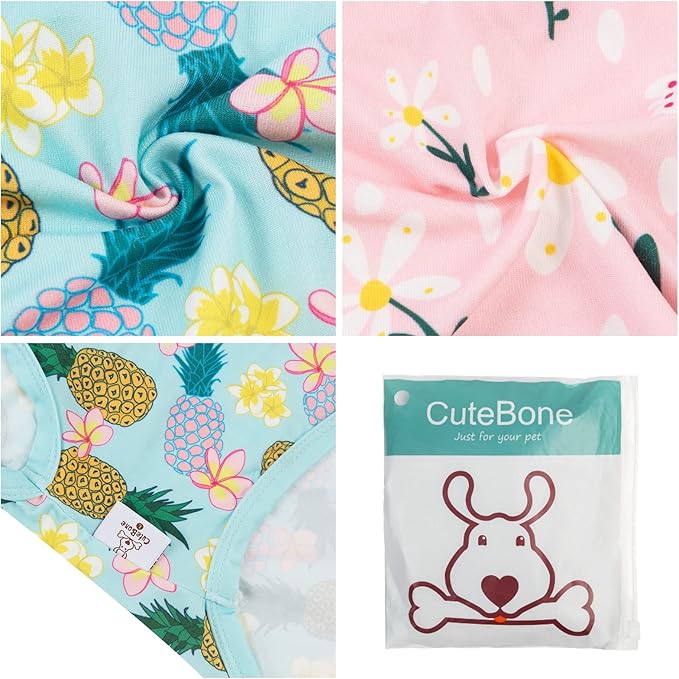 CuteBone Dog Shirts 2-Pack Soft Pet Clothes Breathable Summer Vest for Small Puppy and Stretchy Cat Apparel 2BX06S