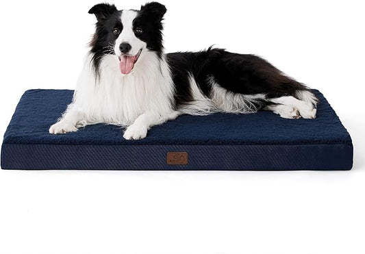 Bedsure Dog Bed Large Sized Dog - Orthopedic Waterproof Pet Beds with Removable Washable Cover, Egg Crate Foam Puppy Mat, Suitable for Pet Up to 65 lbs